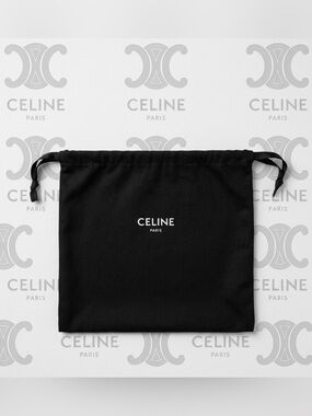 Authentic Celine Black Drawstring Logo Dust Bag